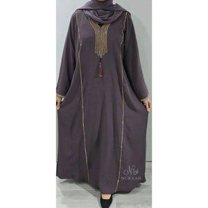 ALINAH EMBELLISHED ABAYA AMETHYST - NURAAH