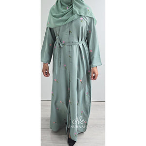 ARWA EMBROIDERY ABAYA MINT GREEN - NURAAH