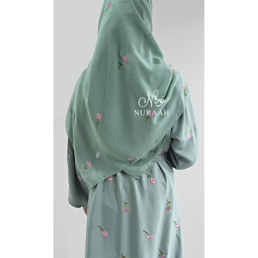 ARWA EMBROIDERY ABAYA MINT GREEN - NURAAH