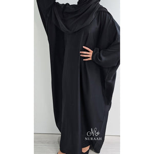 PLAIN BUTTERFLY ABAYA BLACK - NURAAH