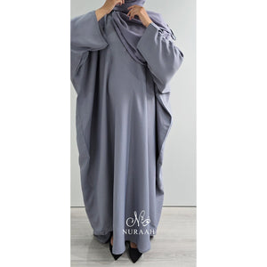 PLAIN BUTTERFLY ABAYA LIGHT GREY - NURAAH