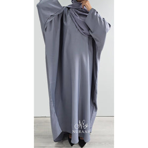 PLAIN BUTTERFLY ABAYA LIGHT GREY - NURAAH