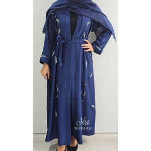 REEM HAND EMBELLISHED ABAYA ELECTRIC BLUE - NURAAH