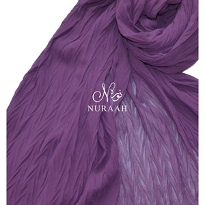 CRUMPLED CHIFFON SCARF PURPLE - NURAAH